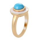 Natürlicher Sleeping Beauty Türkis Halo Ring 925 Silber Gelbgold Vermeil image number 4