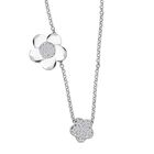 Wei&szlig;e Kristall Halskette, ca. 50 cm, silberfarben