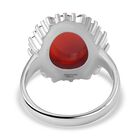 Gefärbter roter Achat, Roter Kristall Ring, Reiner Edelstahl, (Größe 17.00), ca. 5.00 ct image number 5