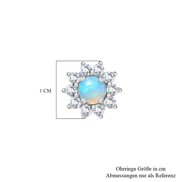 Nat&uuml;rliche, &auml;thiopische Welo Opal und Zirkon Ohrstecker - 0,93 ct. image number 6