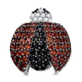 GP Trionfo Kollektion - Schwarzer Spinell, Zirkon, Mosambik Granat und Kanchanaburi blauer Saphir-Anhänger - 1,04 ct.