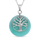 Amazonit-Anhänger mit Kette, reiner Edelstahl ca. 15,50 ct