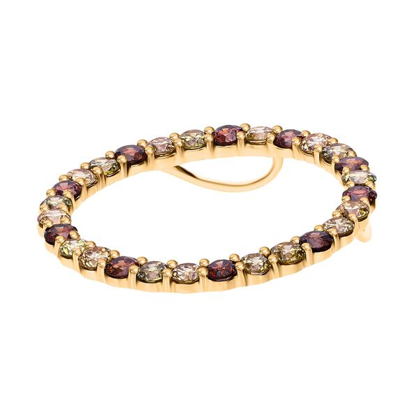 SGL zertifizierter SI nat&uuml;rlicher gelber, brauner und gr&uuml;ner Diamant Anh&auml;nger in 585 Gold - 1 ct. image number 3