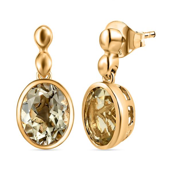 Ouro Verde Quarz Solitär Ohrhänger in Silber, 3,28 ct. image number 4