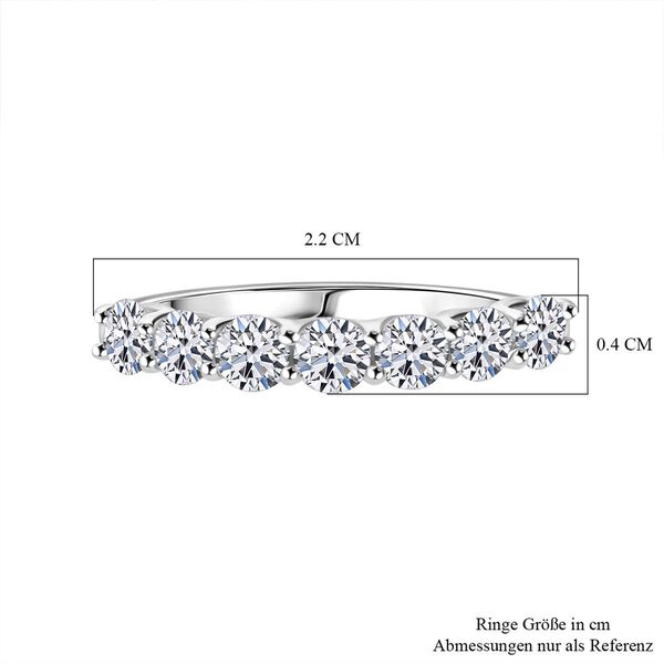 LUXURIANT SGL zertifizierter VS-EF Labor Diamant Ring, 925 Silber platiniert - 0,50 ct. image number 6