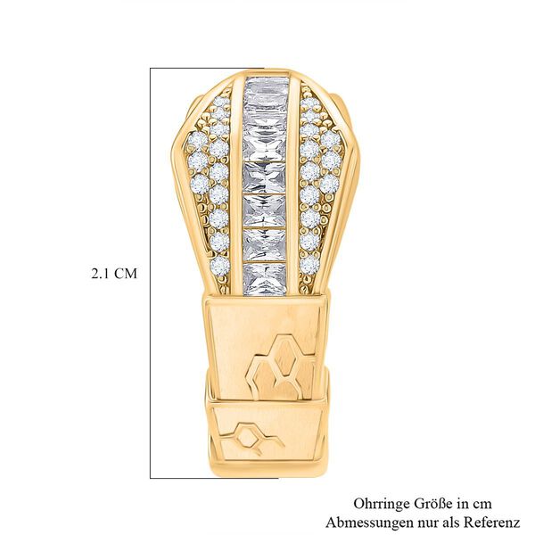 Wei&szlig;er Zirkonia Ohrringe Nickelfreies Messing image number 6
