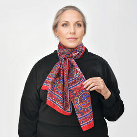 100% Seiden Schal, rot