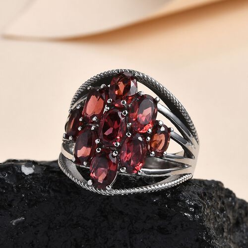 Roter Granat Ring, Edelstahl (Größe 17.00) ca. 4.26 ct image number 1