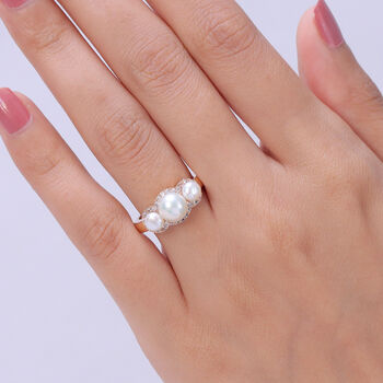 EVER TRUE S&uuml;&szlig;wasser Perle (7-7.5 mm) Ring 950 Kupfer (Gr&ouml;&szlig;e 21.00)