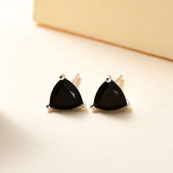 Schwarze Spinell Ohrringe, 925 Silber ca. 1.93 ct