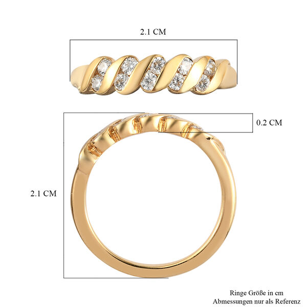 88 Facetten Moissanit Ring 925 Silber vergoldet  ca. 0,34 ct image number 7