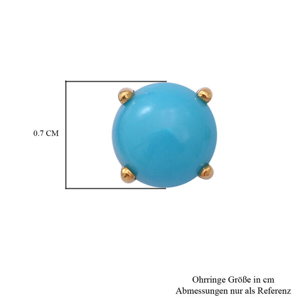Nat&uuml;rliche Sleeping Beauty T&uuml;rkis Solit&auml;r-Ohrstecker in Silber image number 4
