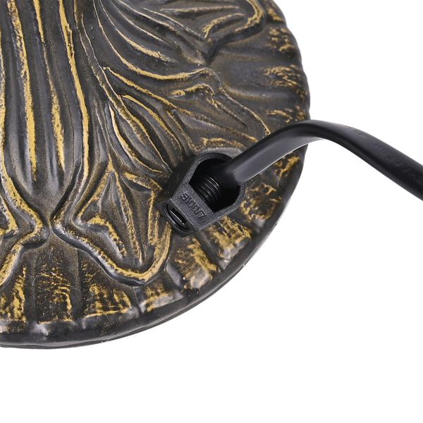 Handgefertige Tiffany-Stil Tischlampe, Buntglas, Blaue Lilie image number 7