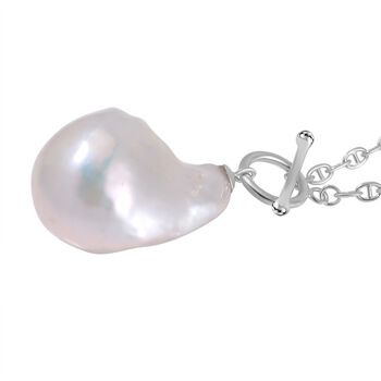 23-25mm Wei&szlig;e S&uuml;&szlig;wasserperle Halskette, 50 cm - 39 ct.