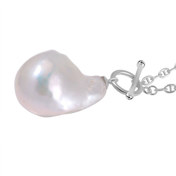 23-25mm Weiße Süßwasserperle Halskette, 50 cm - 39 ct. image number 3