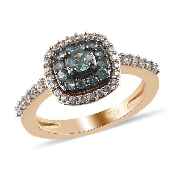 Alexandrit und Zirkon Ring 925 Silber Gelbgold Vermeil image number 5