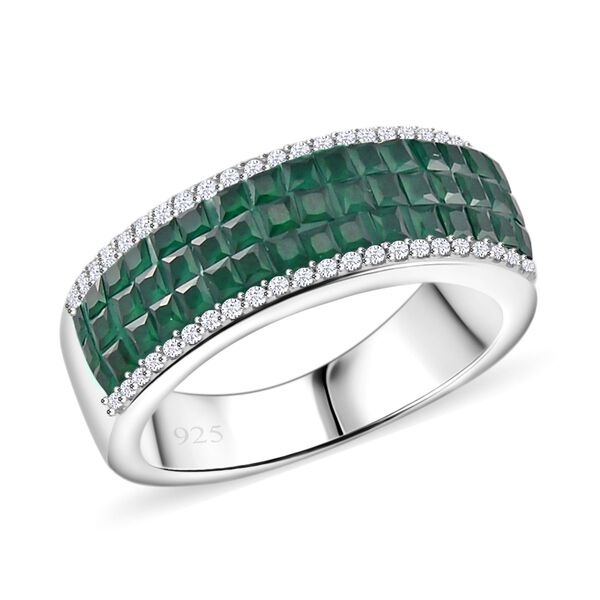 Gr&uuml;ner und wei&szlig;er Zirkonia Ring