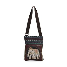 Crossbody Tasche mit Elefantenmuster und verstellbarer Gurt, 21×28 cm