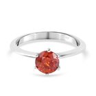 Orange Sphalerit Solitär Ring 925 Silber Platin-Überzug image number 0