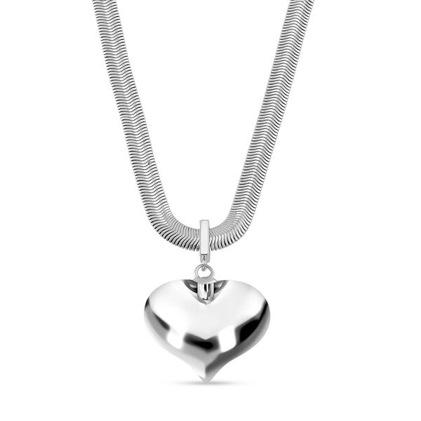 Herz Halskette in Silberton, 45+5 cm image number 5