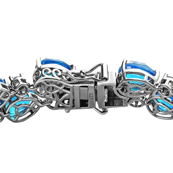 Karibik Quarz und Zirkon Armband, 19 cm - 40,26 ct. image number 4