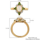 Natürlicher Äthiopischer Opal und Natürlicher Chromdiopsid Ring 925 Silber vergoldet  ca. 0,98 ct image number 6