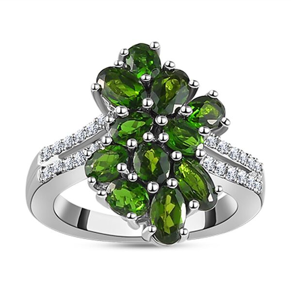Natürlicher Chromdiopsid-Ring, 925 Silber platiniert  ca. 2,49 ct image number 4
