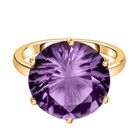 Sternlicht-Schliff Rose De France Amethyst Ring, 925 Silber 750 Gelbgold Vermeil (Gr&ouml;&szlig;e 18.00) ca. 9.52 ct