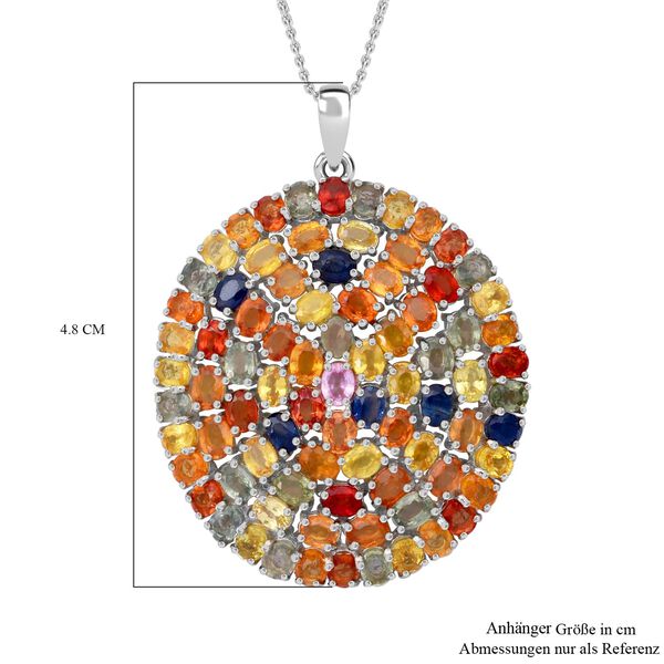 Blauer Saphir, Rosa Saphir Schmuckset 925 Silber rhodiniert ca. 18,15 ct. image number 6