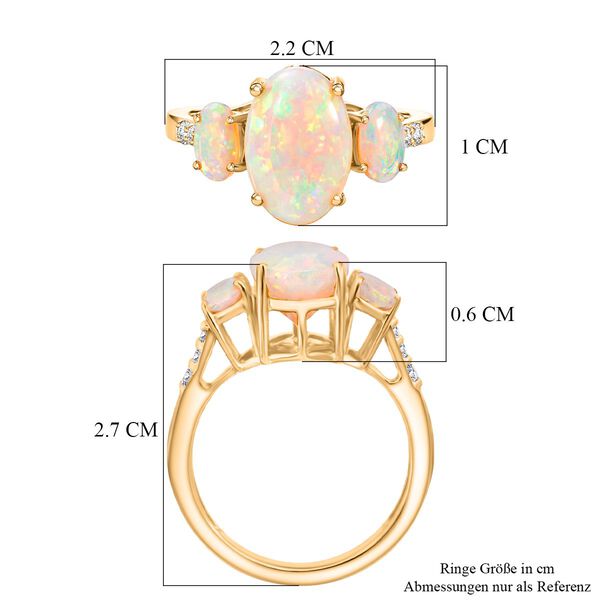 D'Joy AA Nat&uuml;rlicher, &auml;thiopischer Welo Opal Ring 925 Silber 750 Gelbgold Vermeil (Gr&ouml;&szlig;e 19.00) ca. 2,57 ct image number 6