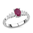 Fissure gefüllt Rubin und Diamant Ring 925 Silber platiniert  ca. 1,41 ct image number 3
