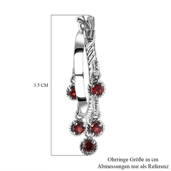 Rote Granat Creolen, Edelstahl ca. 3.57 ct image number 5