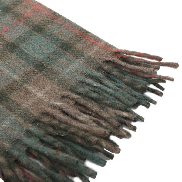 Wolldecke mit Fransen, 130x170, Schottenmuster, Gr&uuml;n image number 5