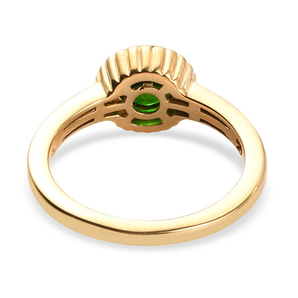 Nat&uuml;rlicher Chromdiopsid Solit&auml;r Ring 925 Silber vergoldet  ca. 0,92 ct image number 6