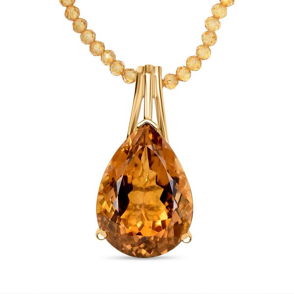 D'Joy AA Citrin Anh&auml;nger 50cm mit Kette - 58,60 ct.