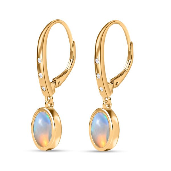 AA nat&uuml;rliche, &auml;thiopische Welo Opal und Zirkon-Ohrringe - 2,44 ct. image number 5