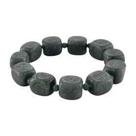 Flexibles natürliches Olmek Jadeit Armband - 300 ct.