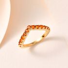 AA Feueropal Ring, 925 Silber Gelbgold Vermeil, (Größe 18.00) ca. 0.43 ct image number 2