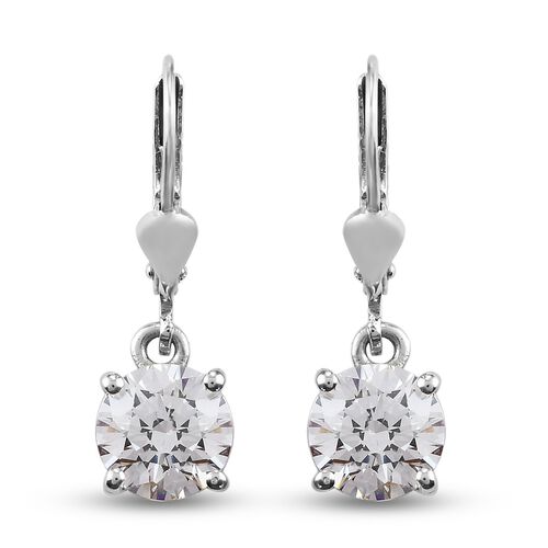 LUSTRO STELLA Hergestellt mit ZIRKONIA Tropfen Ohrringe 925 Silber Platin-Überzug image number 0