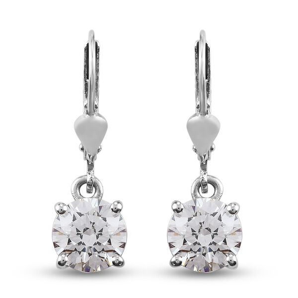 LUSTRO STELLA Hergestellt mit ZIRKONIA Tropfen Ohrringe 925 Silber Platin-Überzug image number 0