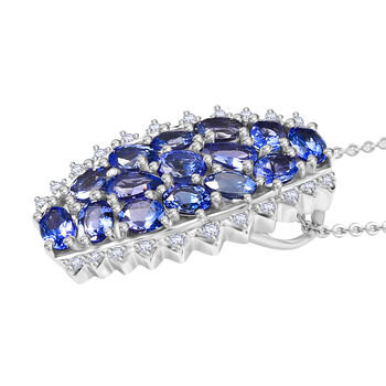 D'Joy Tansanit und Zirkon Anh&auml;nger mit 50cm Kette - 2,94 ct.