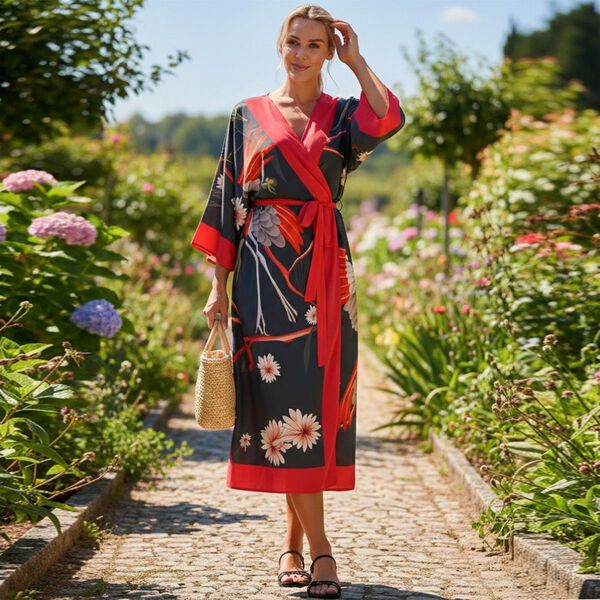   La Marey placement  print Brid  kimono image number 1