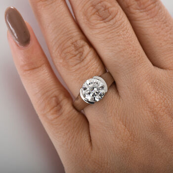 Moissanit Ring, 925 Silber rhodiniert - 2,97 ct.