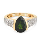 Natürlicher Chromdiopsid und Zirkon Ring 925 Silber vergoldet  ca. 2,58 ct image number 0