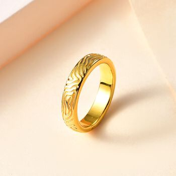 Gravierter Ring, 925 Silber 750 Gelbgold Vermeil, (Gr&ouml;&szlig;e 18.00) ca. 5,36g