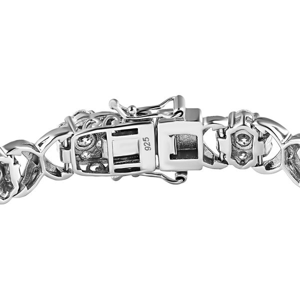 Moissanit-Blütenzauber Armband in Infinity-Design, ca. 19 cm, 925 Silber platiniert, ca. 10.97 ct image number 4