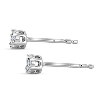 D'Joy Wei&szlig;er Diamant Ohrringe 925 Silber Rhodiniert (10-15 Werktage Lieferzeit) ca. 0.15 ct