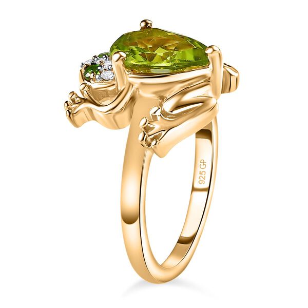 GP Trionfo Kollektion - Nat&uuml;rlicher Peridot, Nat&uuml;rlicher Chromdiopsid Ring 925 Silber Gelbgold Vermeil (Gr&ouml;&szlig;e 21.00) ca. 1,93 ct image number 5