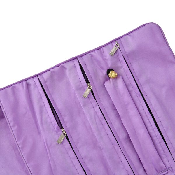 Schmuckorganizer aus Satin mit Stickerei und 5 Premium-Poliertüchern, 20x9cm, Lavendel image number 8