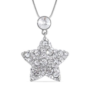 Wei&szlig;er Kristall Halskette ca. 70 cm